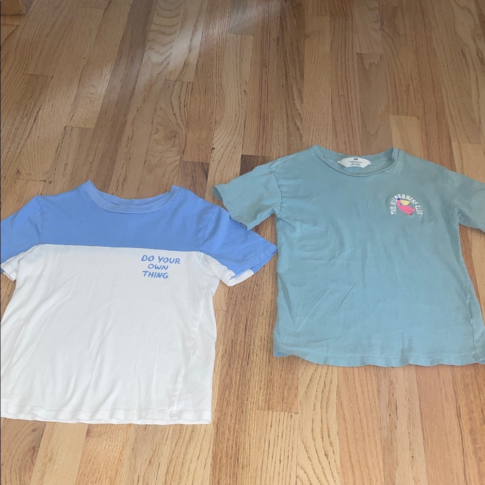 H&M Blue and White Kids Tee - Do Your Own Thing